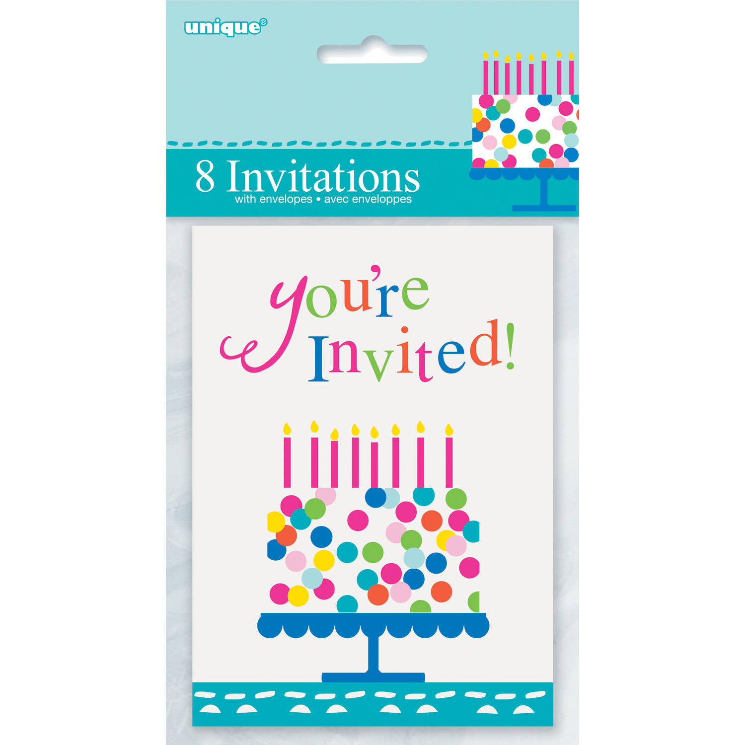 Walmart Birthday Party Invitations
 Confetti Cake Birthday Invitations 8 Count Walmart