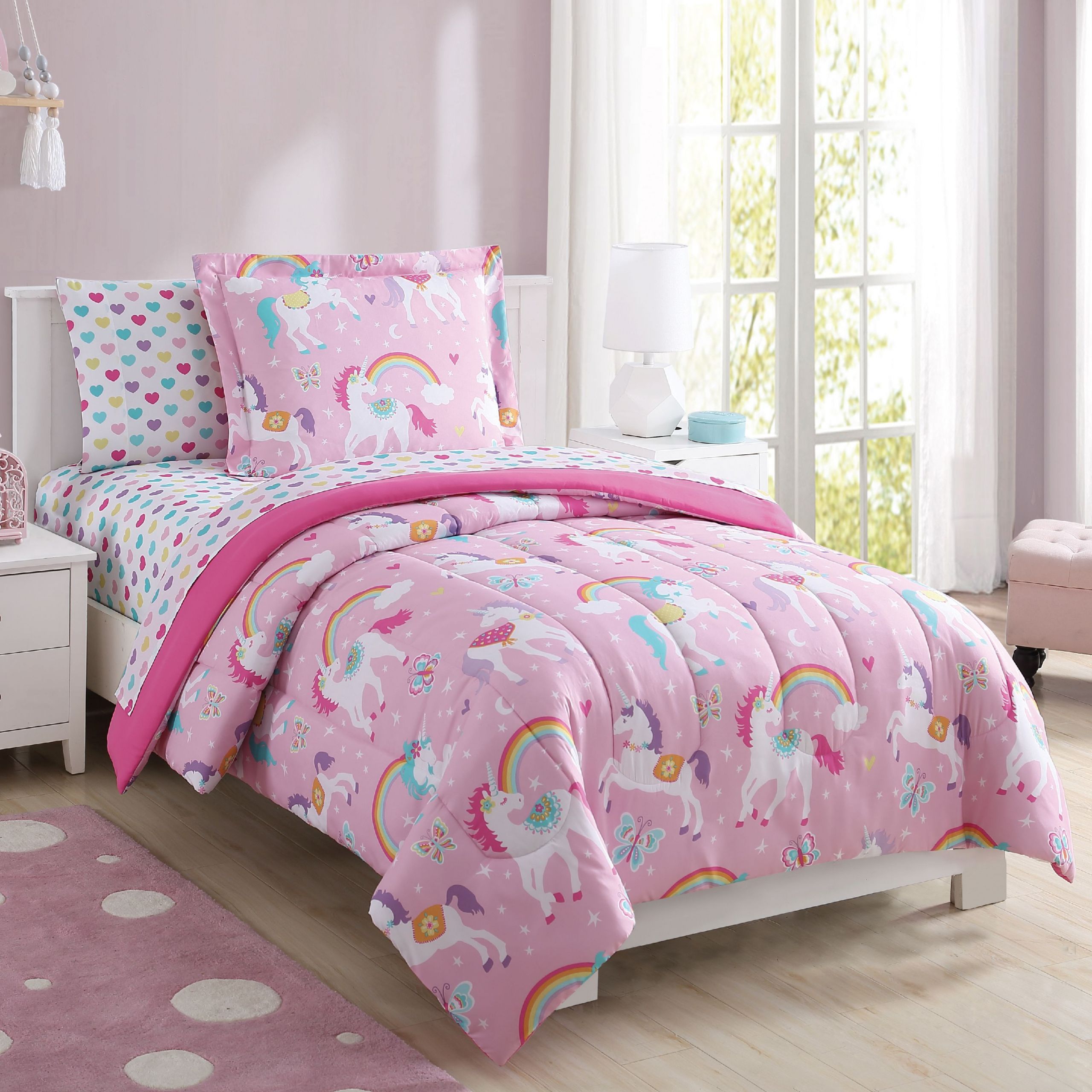 Walmart Kids Bedroom Furniture
 Mainstays Kids Rainbow Unicorn Bed in a Bag plete