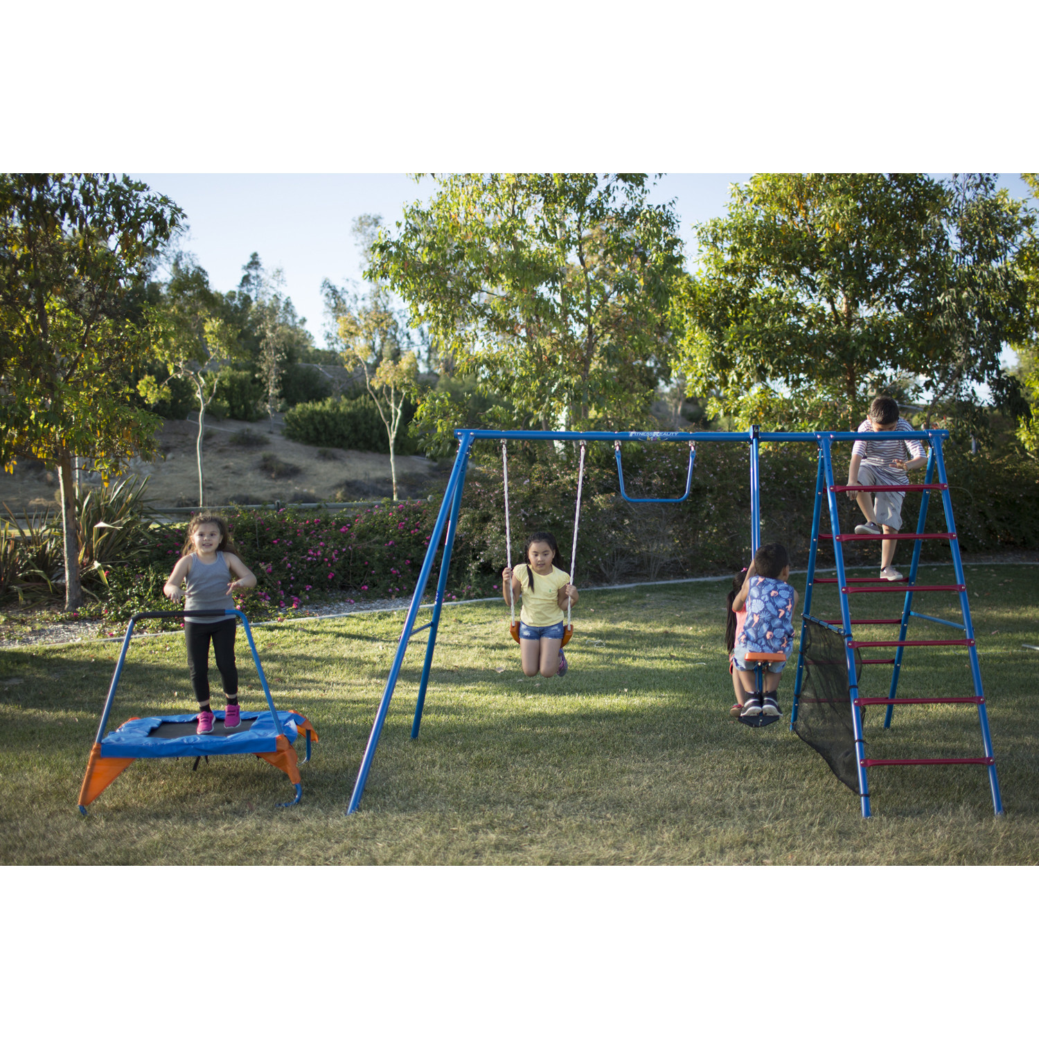 Walmart Kids Swing
 Fitness Reality Kids Fun Series Metal Swing Set with