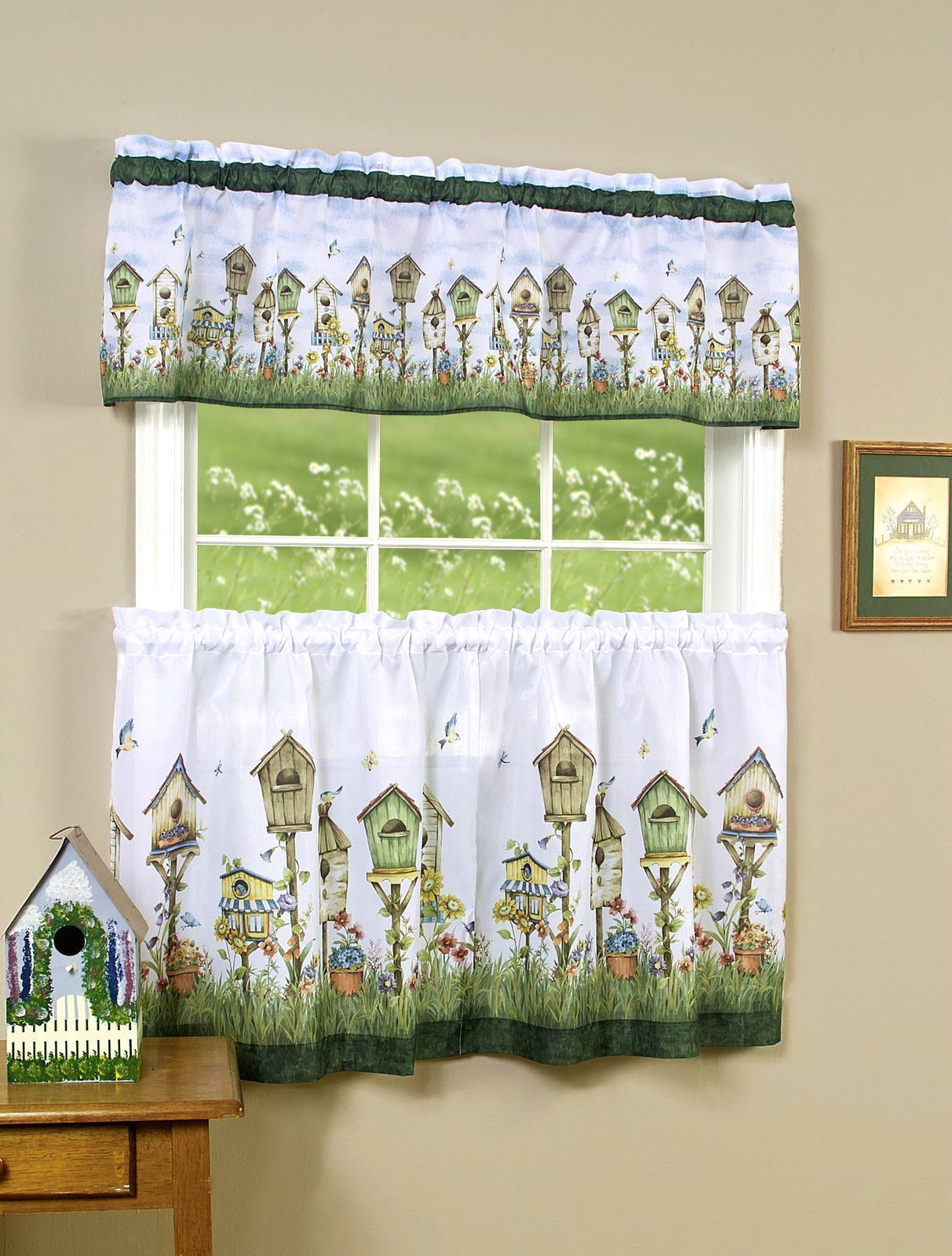 Walmart Kitchen Curtains Valances
 Birdhouse 3 Piece Kitchen Curtain Tier & Valance Set 24