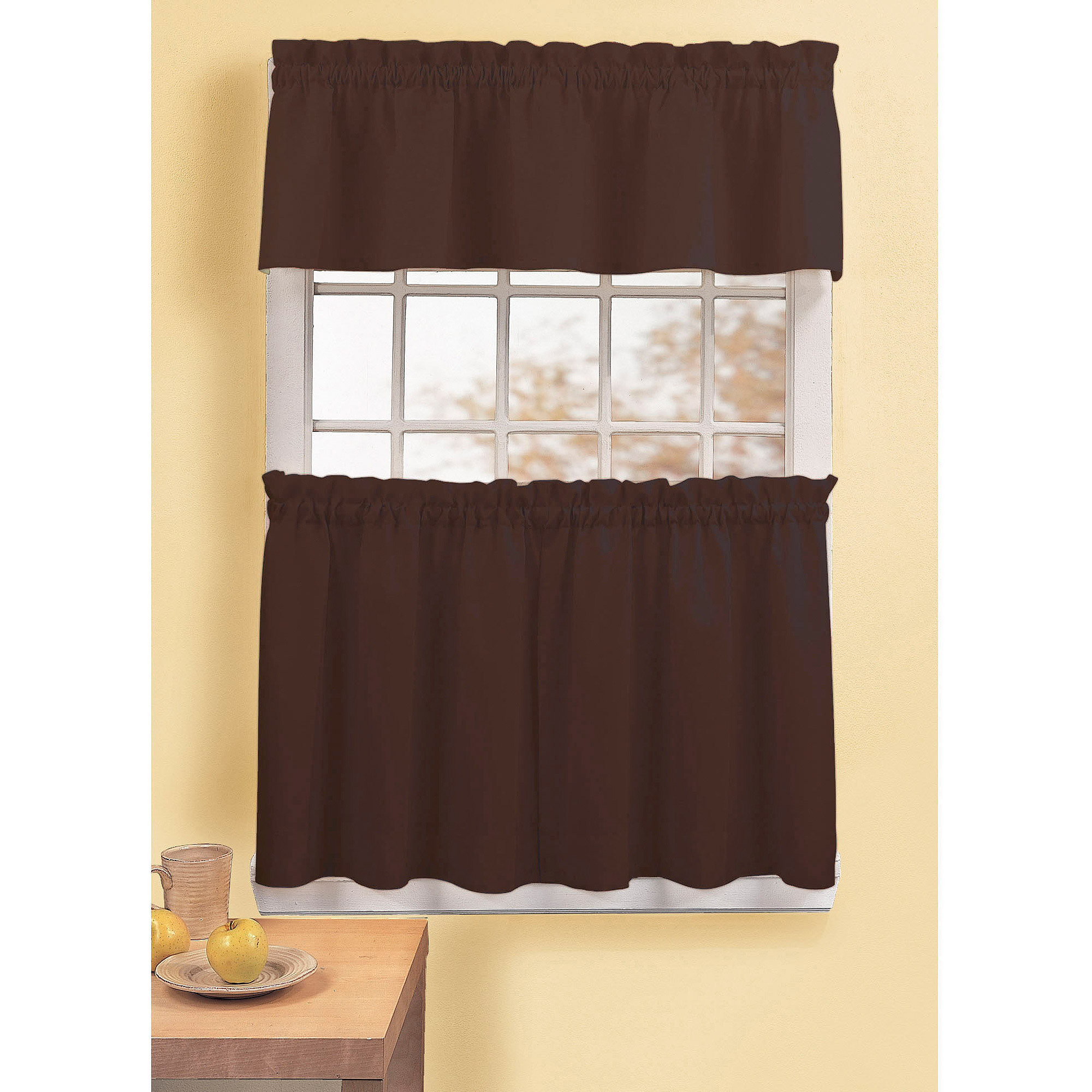 Walmart Kitchen Curtains Valances
 Better Homes and Gardens Indigo Tangier 99 Percent Light