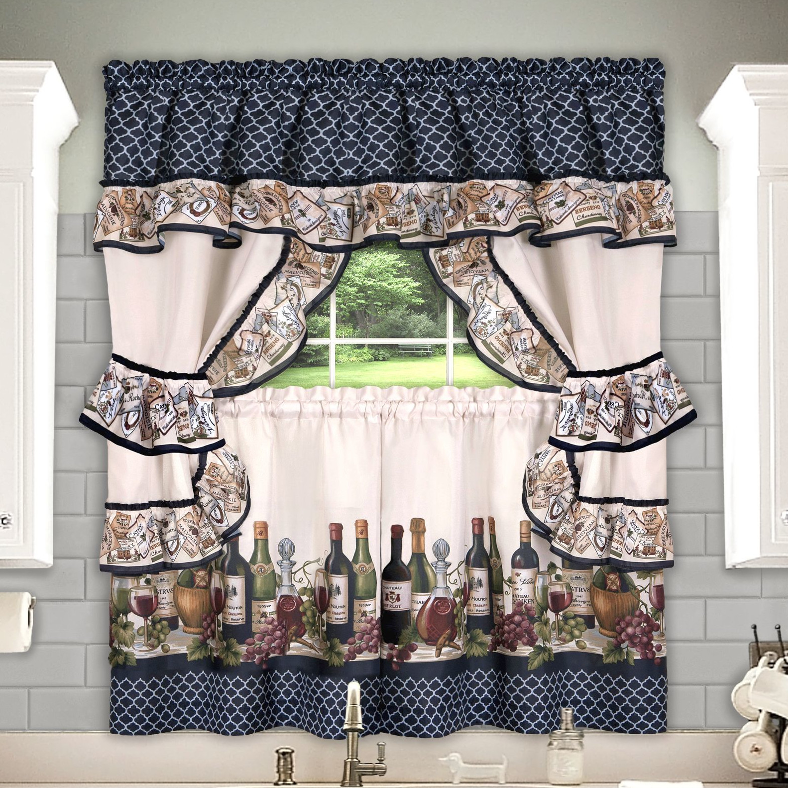 Walmart Kitchen Curtains Valances
 Chataeu plete Kitchen Curtain Tier Swag Tiebacks