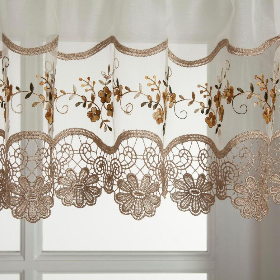 Walmart Kitchen Curtains Valances
 HCI Curtain Vintage Embroidered Kitchen Curtain Window