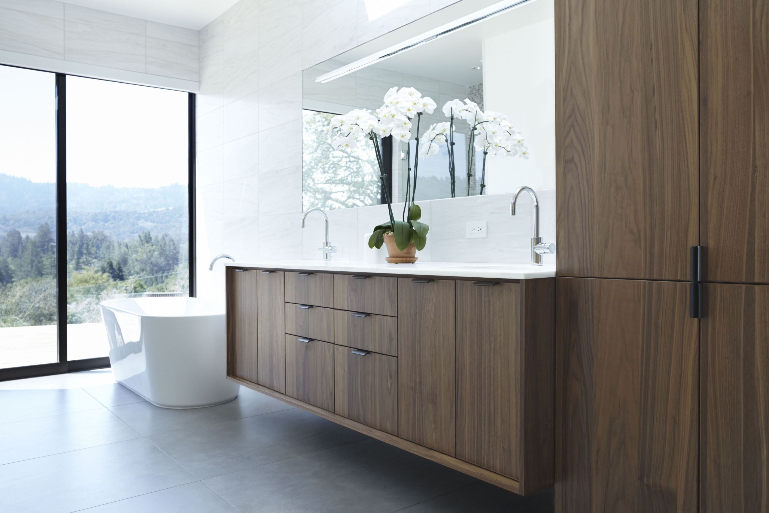 Walnut Bathroom Cabinet
 Walnut Flat Panel Cabinets