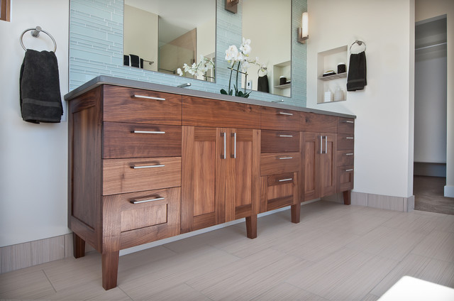 Walnut Bathroom Cabinet
 Walnut Vanity Transitional Bathroom denver by Marc