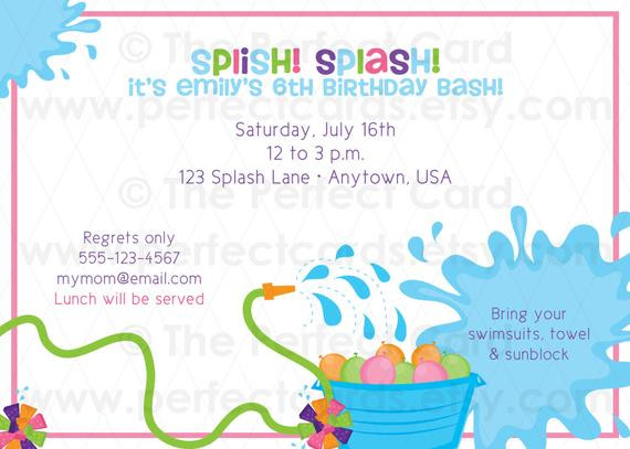 Water Birthday Party
 Items similar to Splish Splash Water Fun Birthday Party