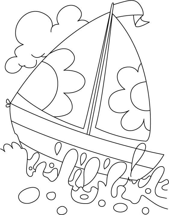 Water Coloring For Kids
 A boat in deep water coloring page