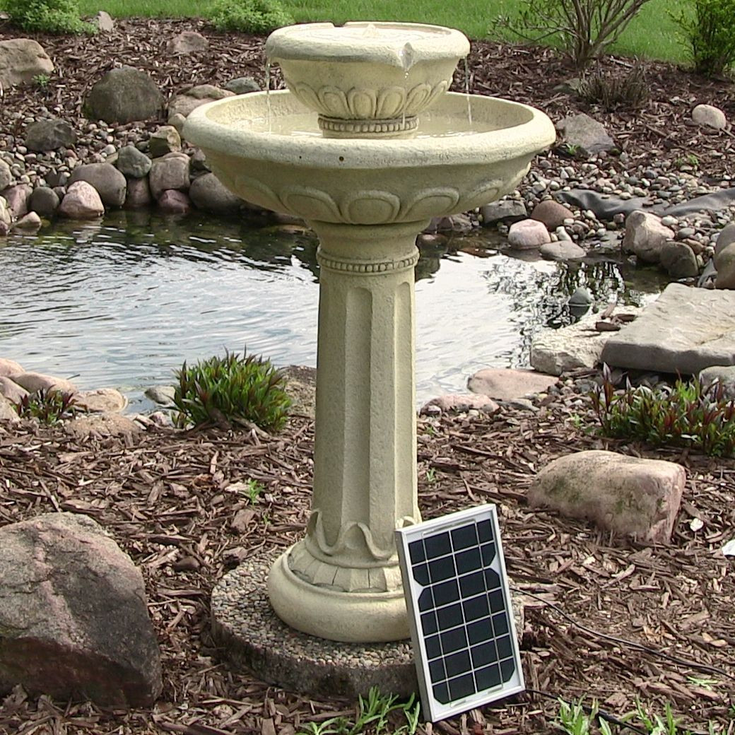 Water Fountain Backyard
 Solar Water Fountain Birdbath 2 Tier Chelsea Design for