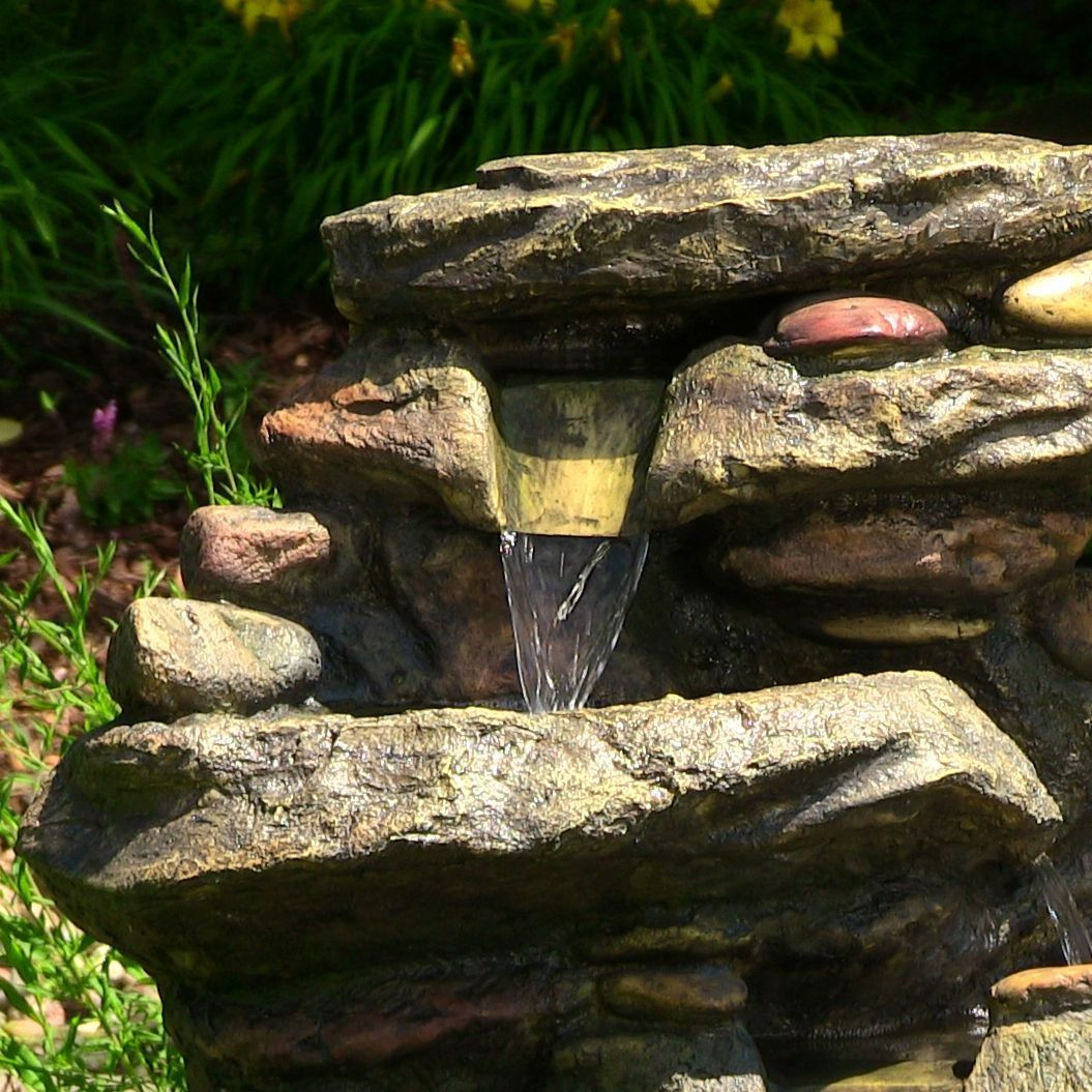 Water Fountain Backyard
 Water Fountain Stone Water Falls with LED Light Outdoor