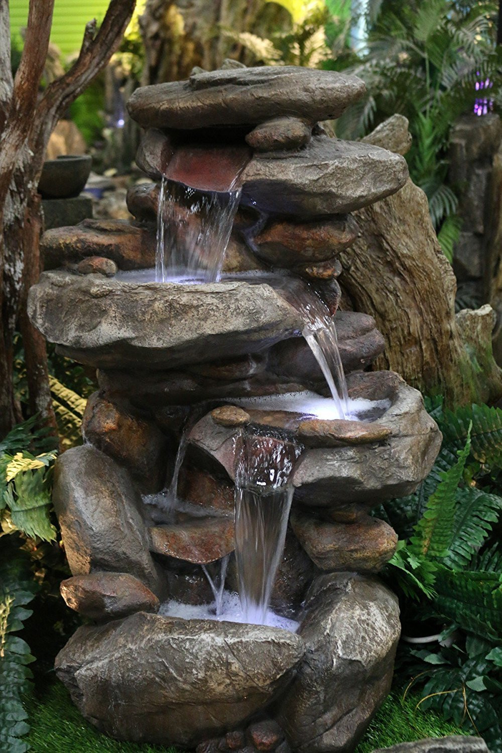 Water Fountain Backyard
 Floor Water Fountain Electric Pump Rock Garden Outdoor