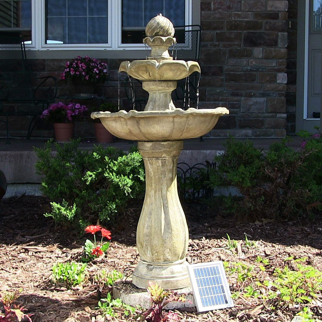 Water Fountain Backyard
 Water Fountain Solar Powered 2 Levels Tiered Outdoor