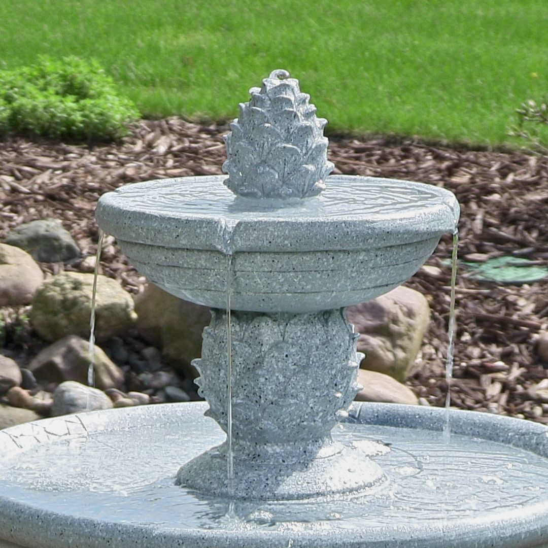 Water Fountain Backyard
 Water Fountain Continuous Solar 2 Pineapple Tiered Outdoor