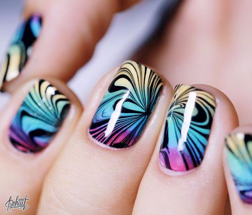 Water Marble Nail Art Design
 Amazing Water Marble Nail Art Designs fashionsy