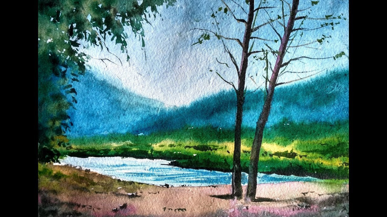 Watercolor Landscape Painting
 simple watercolor landscape painting watercolor painting