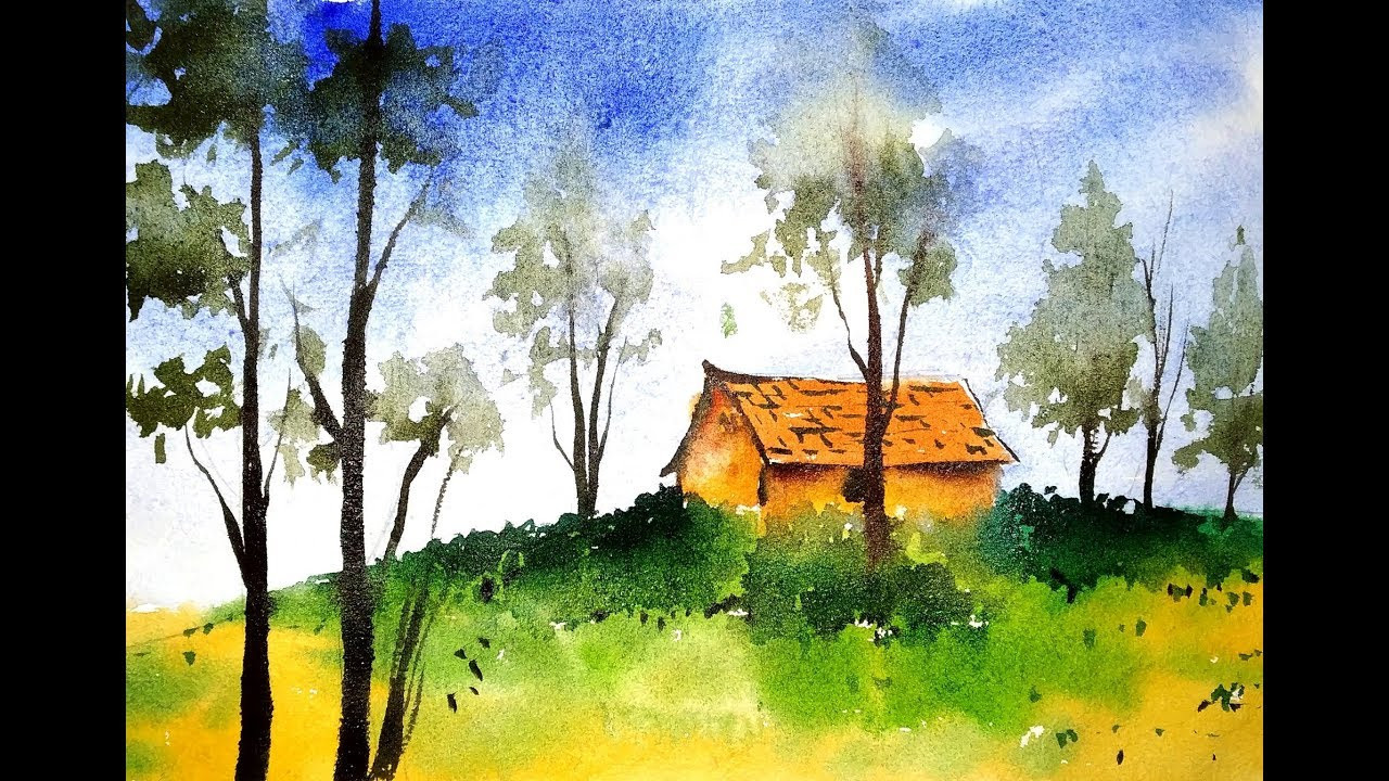 Watercolor Landscape Painting
 Simple Watercolor Landscape Painting for Beginners