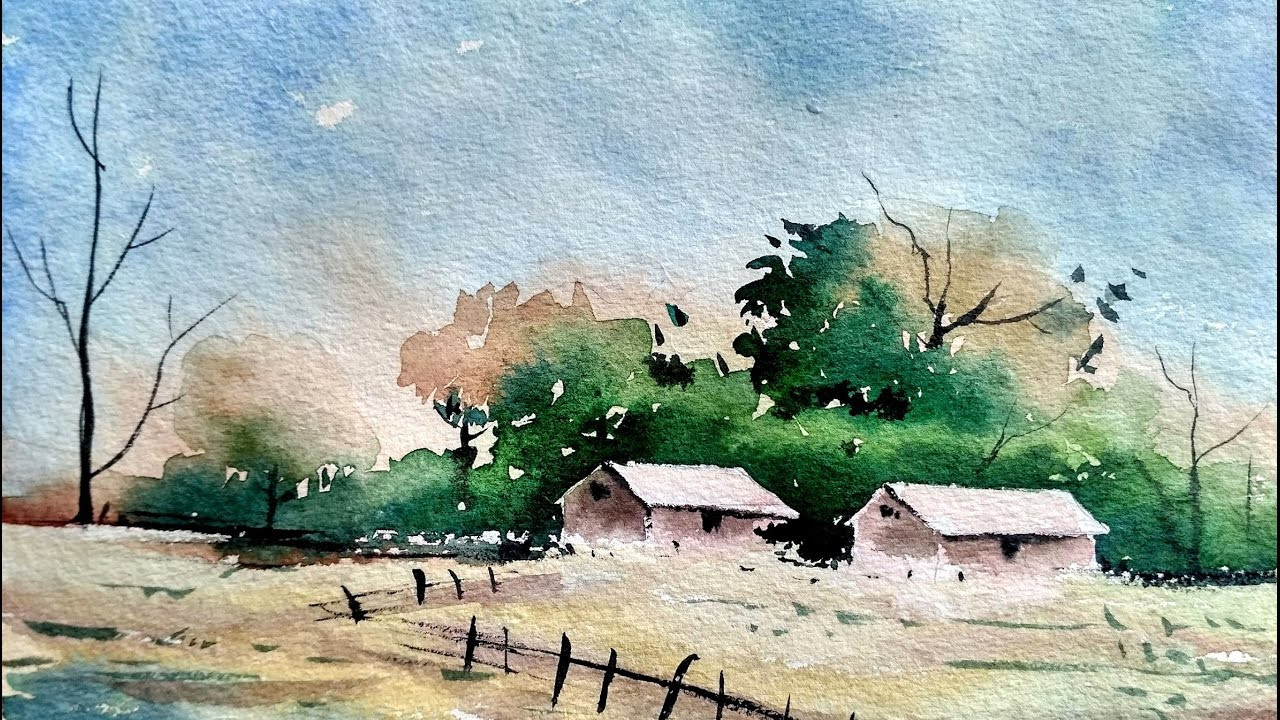 Watercolor Landscape Painting
 Simple Watercolor Landscape Painting for Beginners