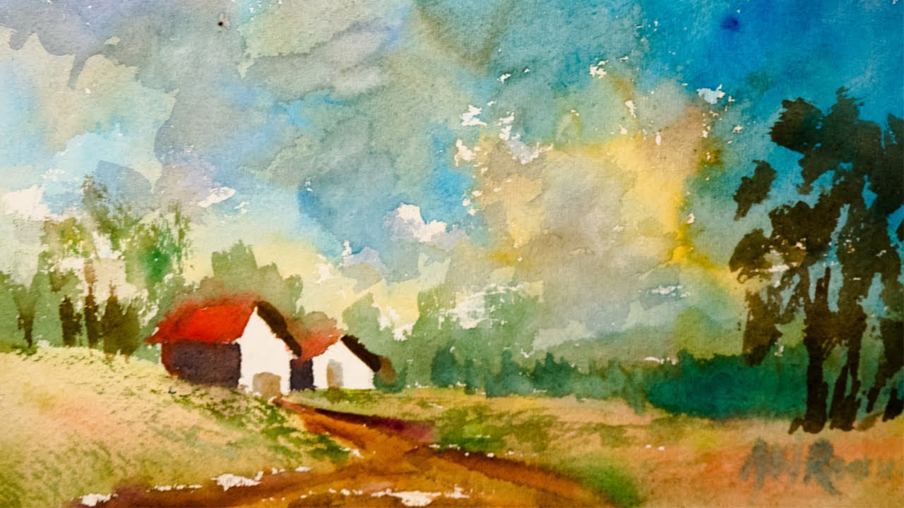 Watercolor Landscape Paintings
 Abstract Landscape in Watercolor