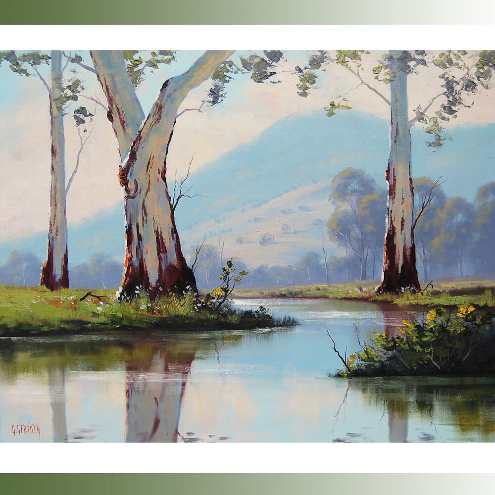 Watercolor Landscape Paintings
 Gercken Australian Landscape painting Gum Trees