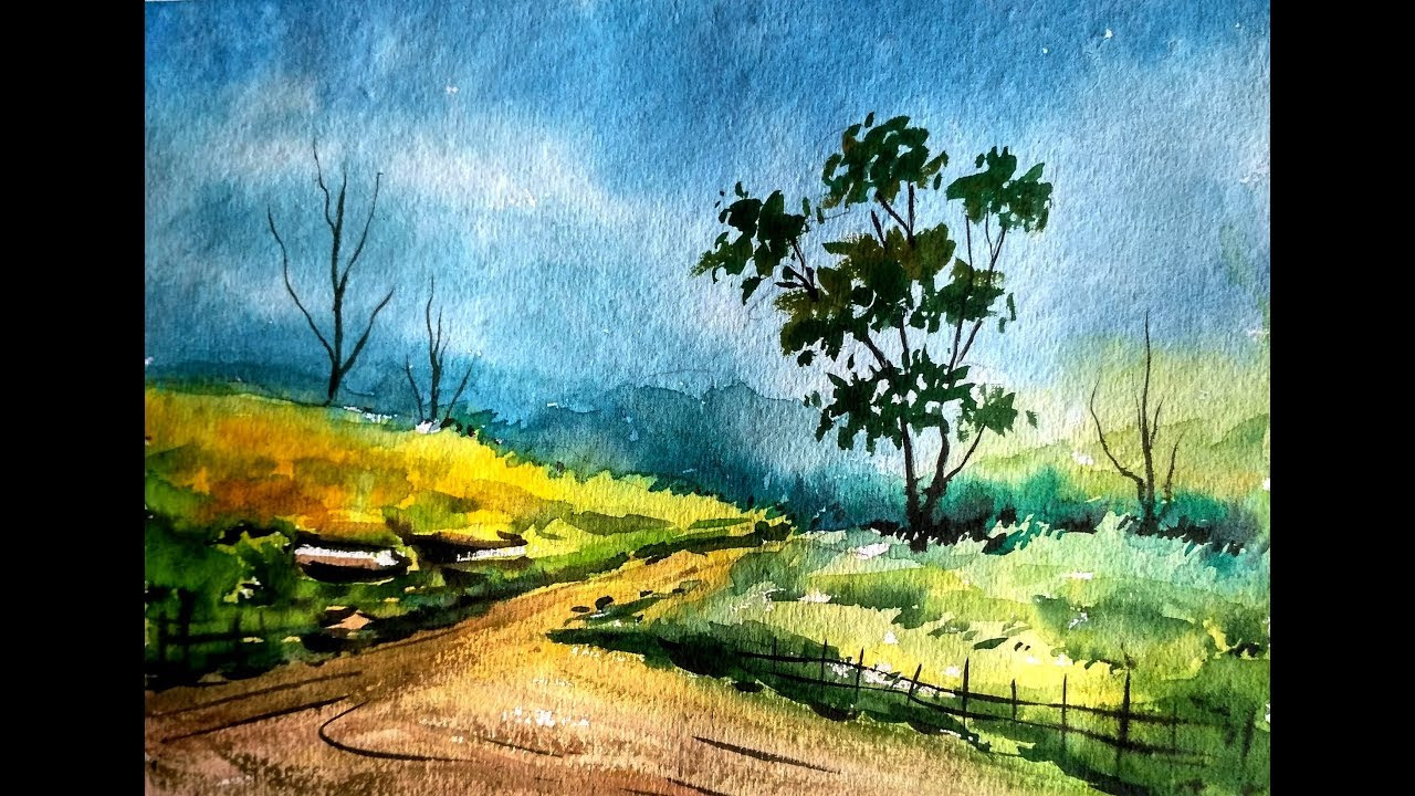 Watercolor Painting Landscape
 Simple Watercolor Landscape Painting for Beginners