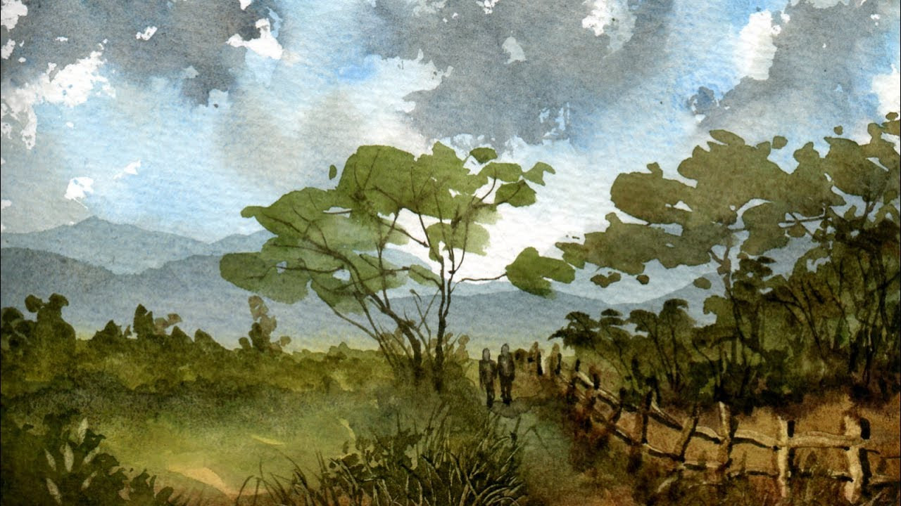 Watercolor Painting Landscape
 Watercolour Painting Landscape Demonstration