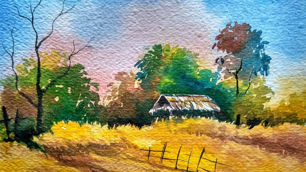 Watercolor Painting Landscape
 Watercolor Landscape Painting Full Video Demonstration