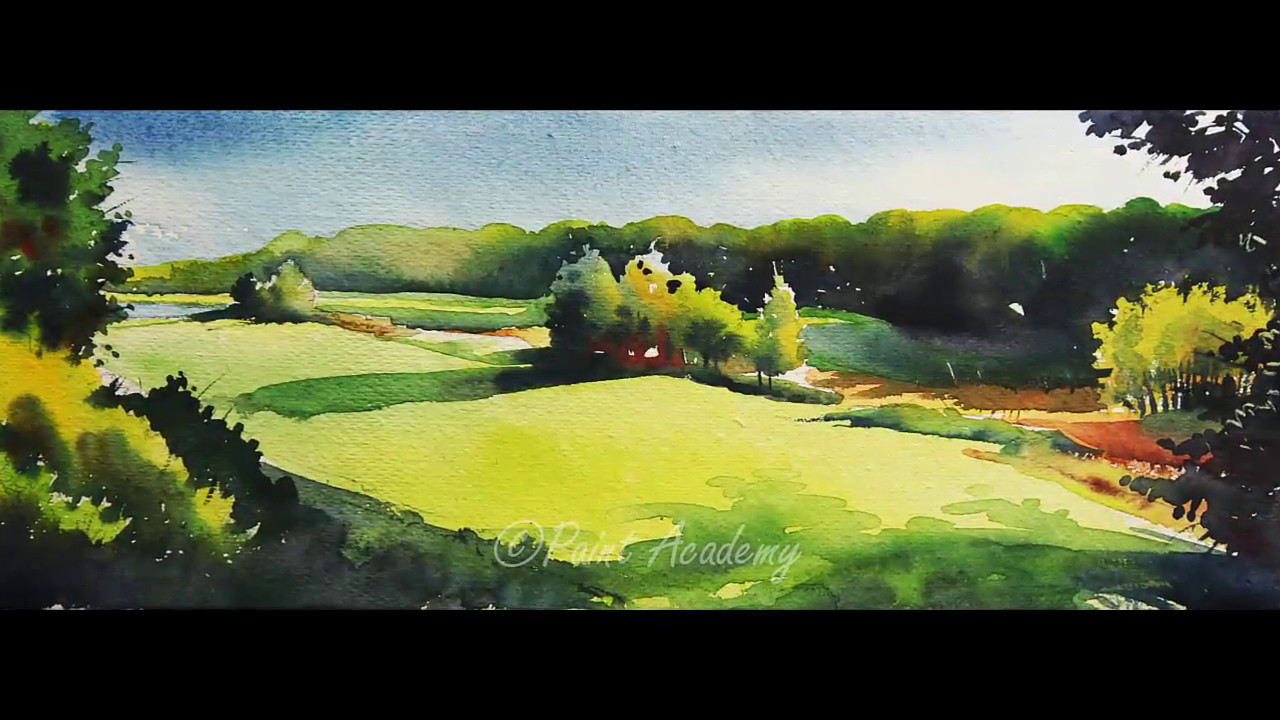 Watercolor Painting Landscape
 Watercolor Landscape Painting Tutorial step by step