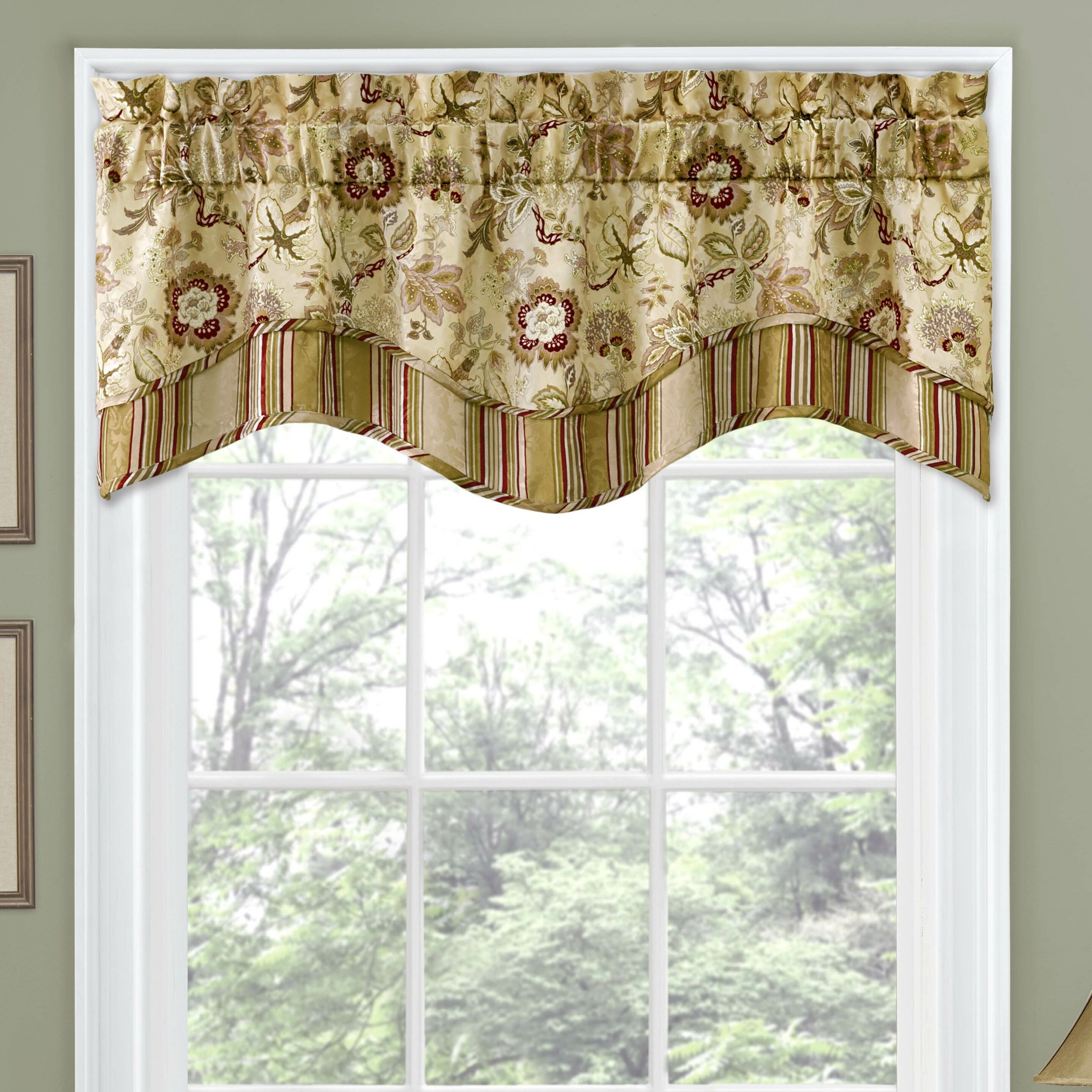 Waverly Kitchen Curtains
 Traditions by Waverly Navarra Floral 52" Curtain Valance