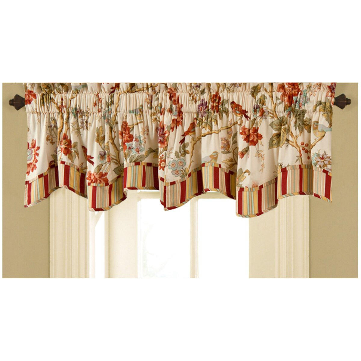 Waverly Kitchen Curtains
 Waverly Charleston Chirp 50" Curtain Valance & Reviews