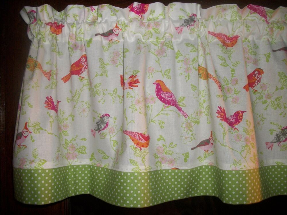 Waverly Kitchen Curtains
 Birds Dogwood Flowers Polka Dots waverly fabric kitchen