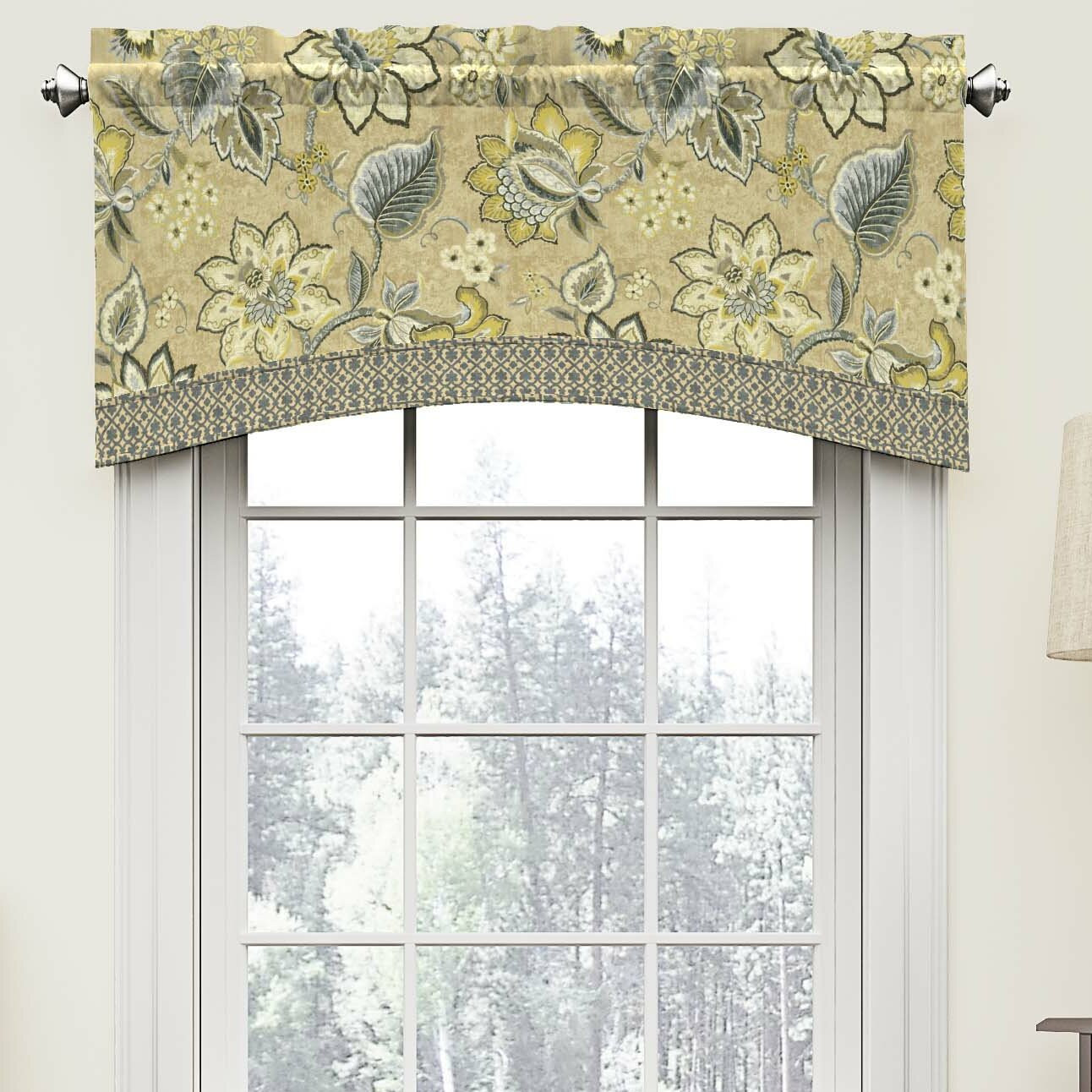 Waverly Kitchen Curtains
 Waverly Brighton Blossom 52" Arched Curtain Valance