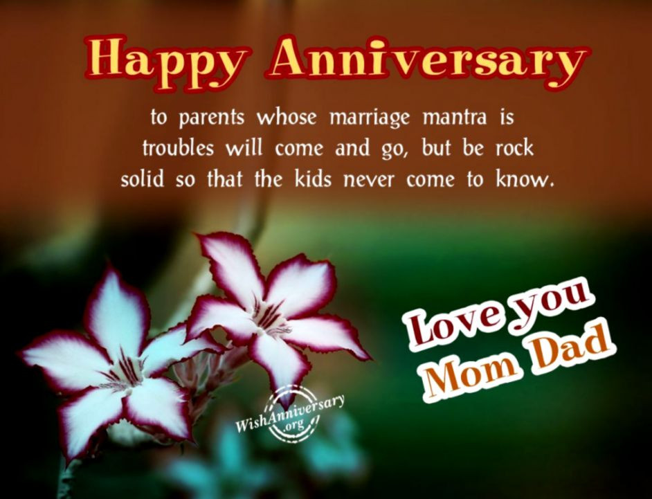 Wedding Anniversary Quote For Parents
 Anniversary Wishes Quotes For Parents