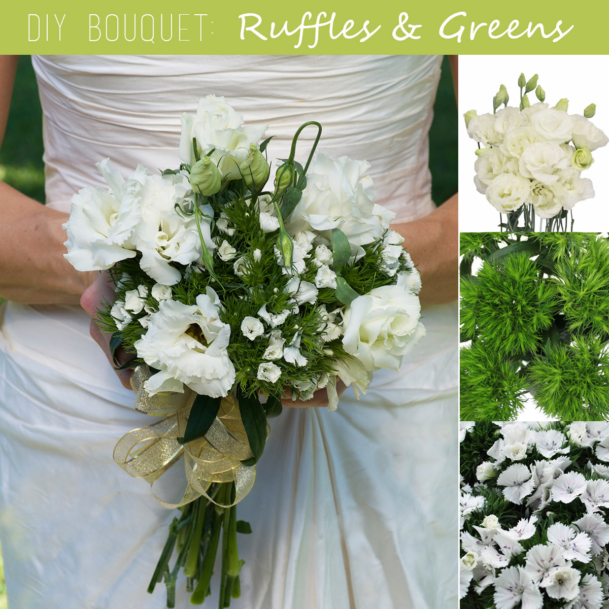 Wedding Bouquets DIY
 DIY Wedding Bouquet Ruffles and Greens