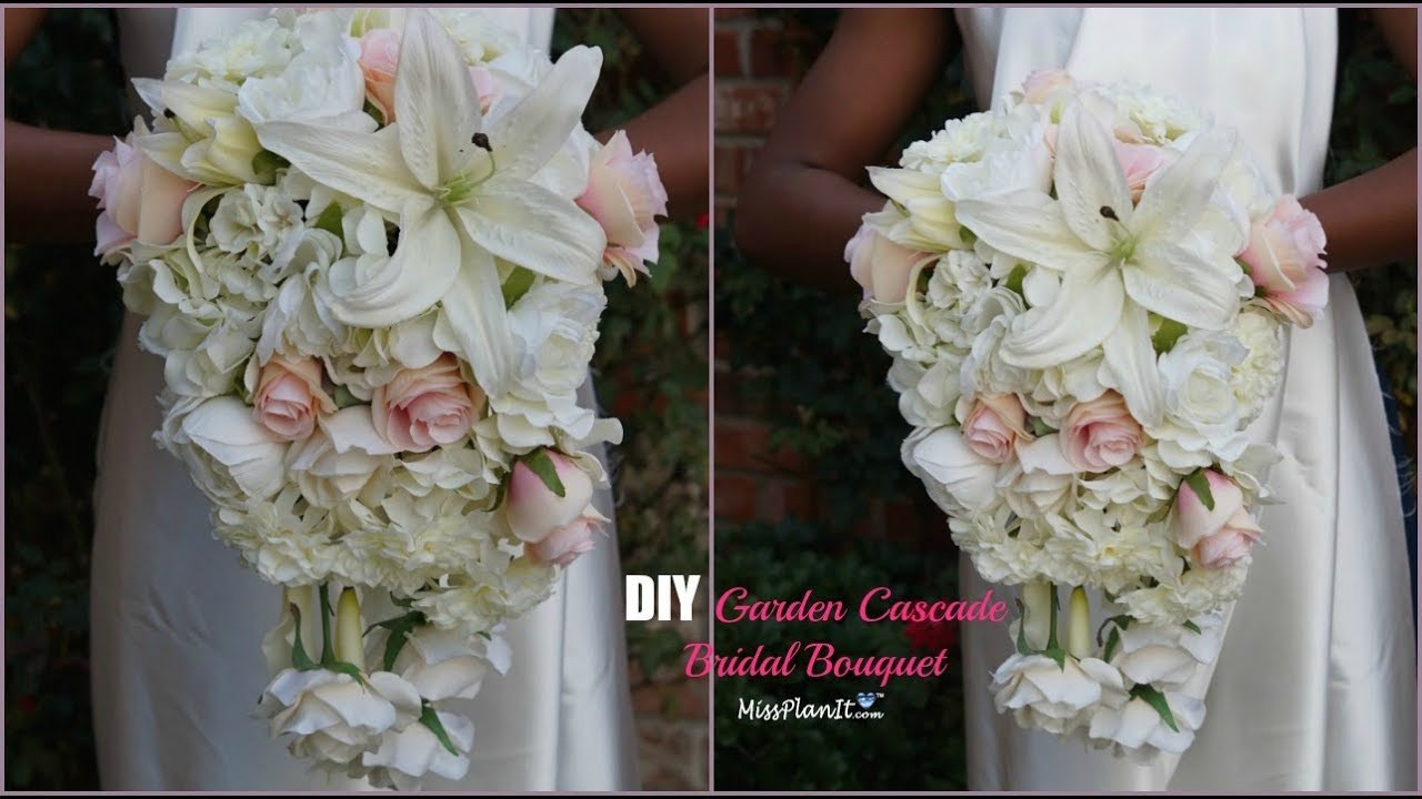 Wedding Bouquets DIY
 DIY Garden Cascading Bridal Wedding Bouquet