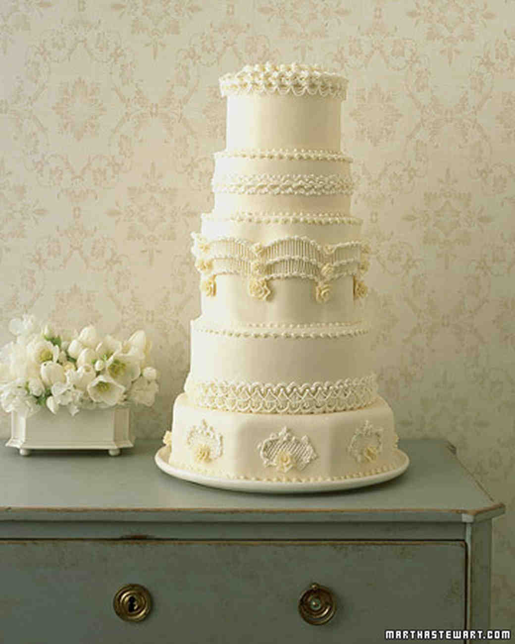 Wedding Cake Recipes Martha Stewart
 Regal Piped Wedding Cake Recipe