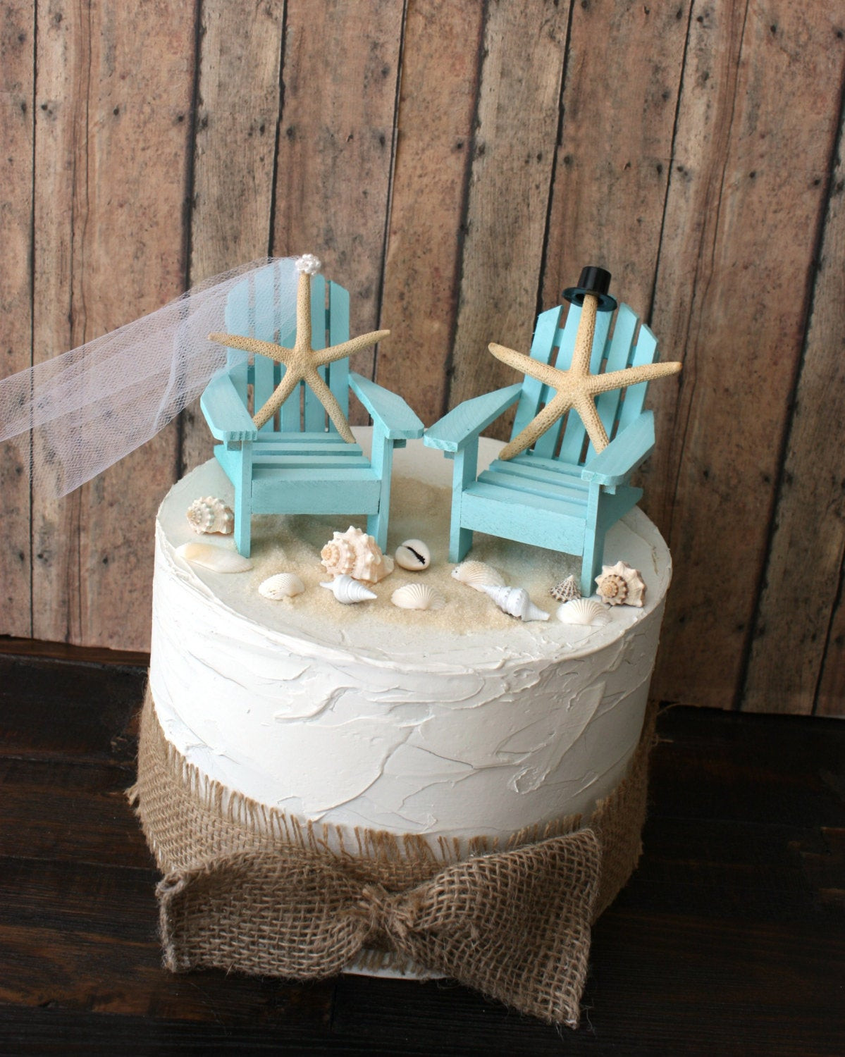 Wedding Cake Toppers Beach Theme
 Something Blue Beach wedding cake topper Miniature Adirondack
