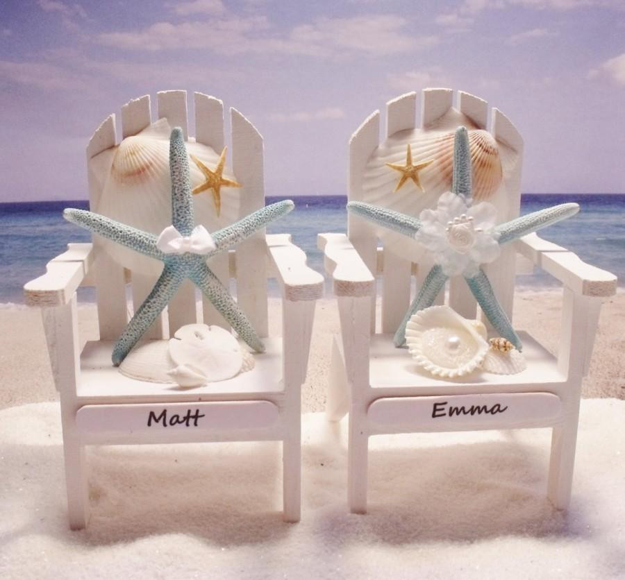 Wedding Cake Toppers Beach Theme
 Starfish Adirondack Chairs Beach Themed Wedding
