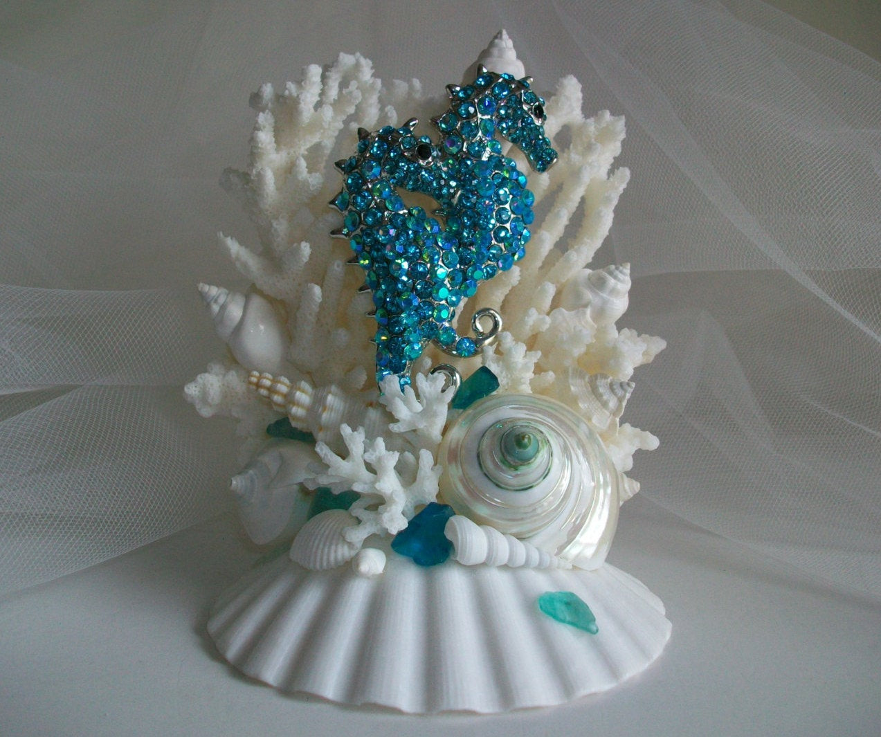 Wedding Cake Toppers Beach Theme
 Beach Theme Seahorse Wedding Cake Topper by