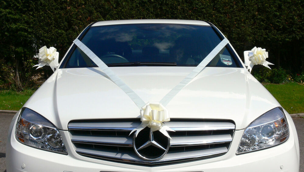 Wedding Car Decoration Kit
 IVORY Wedding Car Decoration Kit Bows & 7 Metres of