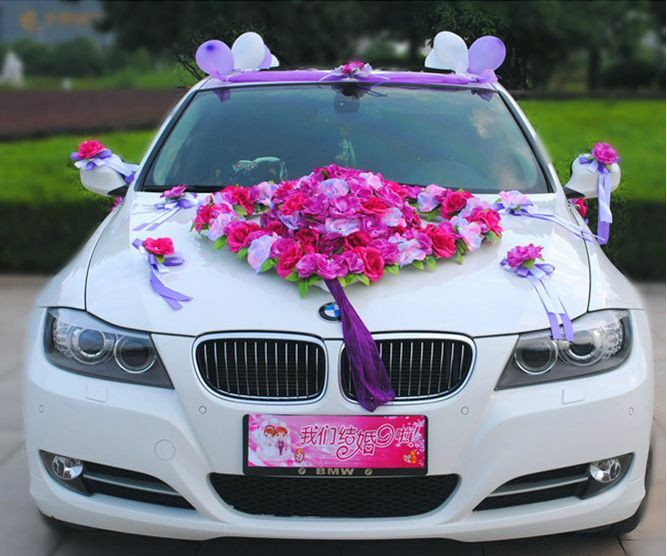 Wedding Car Decoration Kit
 Flower Festooned vehicle wedding car decoration kit Korean