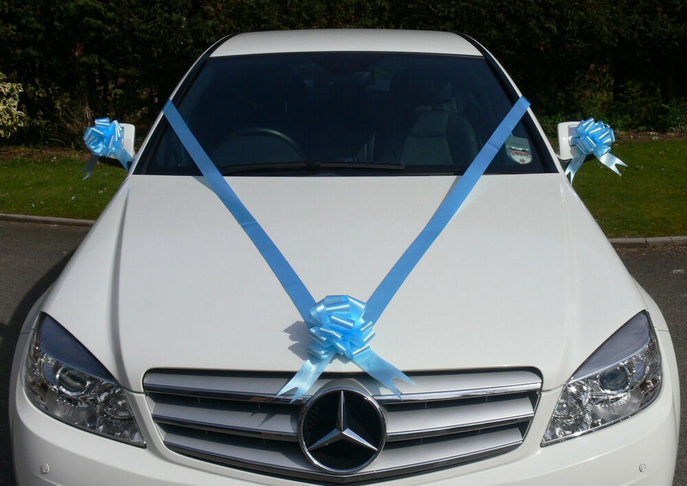 Wedding Car Decoration Kit
 BLUE Wedding Car Decoration Kit Bows & 7m Ribbon