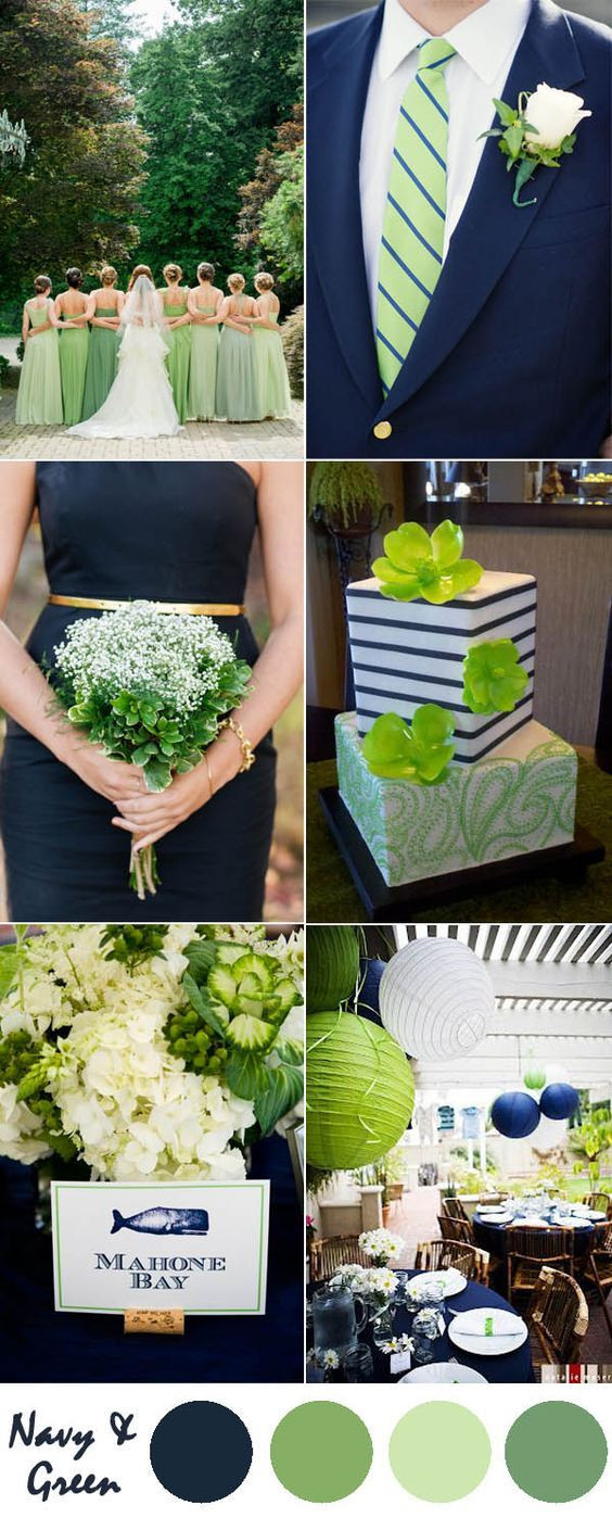 Wedding Colors Green
 Ten Most Gorgeous Navy Blue Wedding Color Palette Ideas