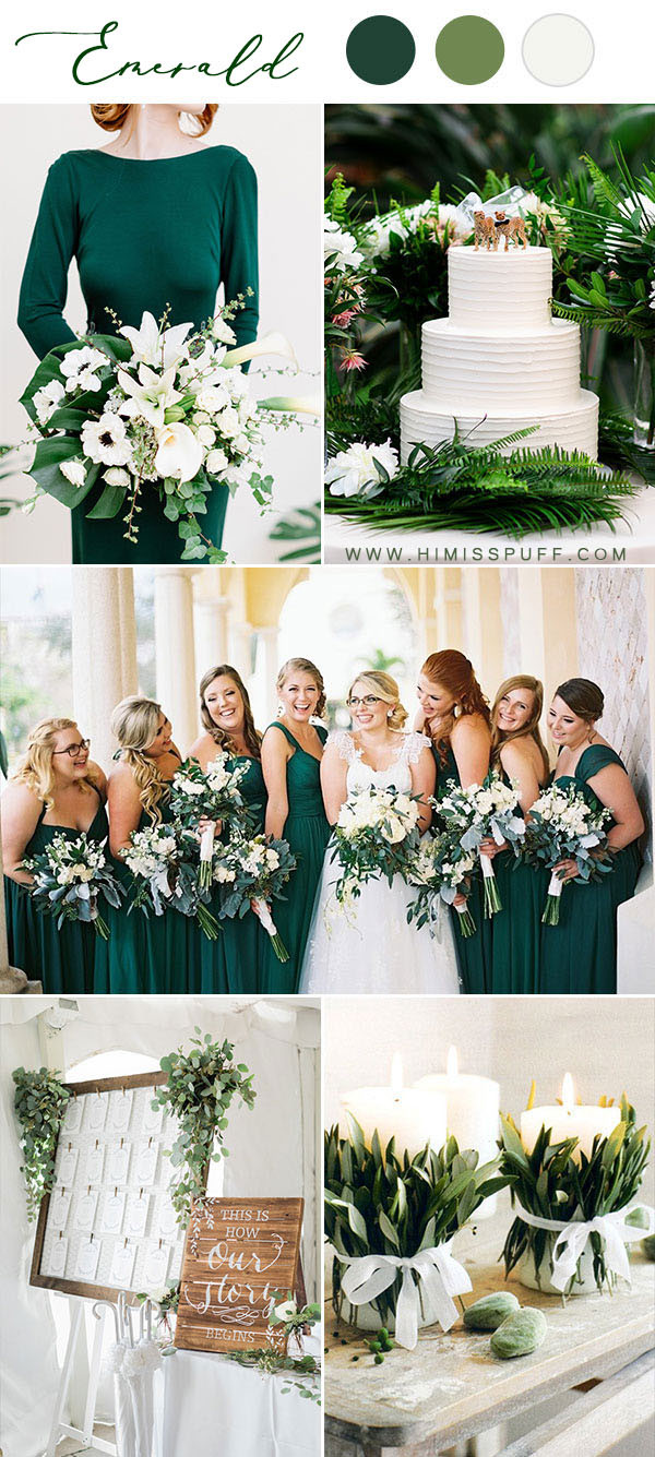 Wedding Colors Green
 14 Dark Green Emerald Wedding Colors & Palettes – Hi Miss Puff