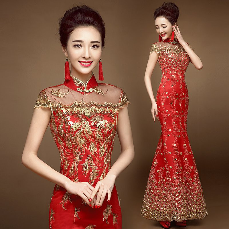 Wedding Dress From China
 Chinese Traditional Dress Long Cheongsam Chinese Wedding