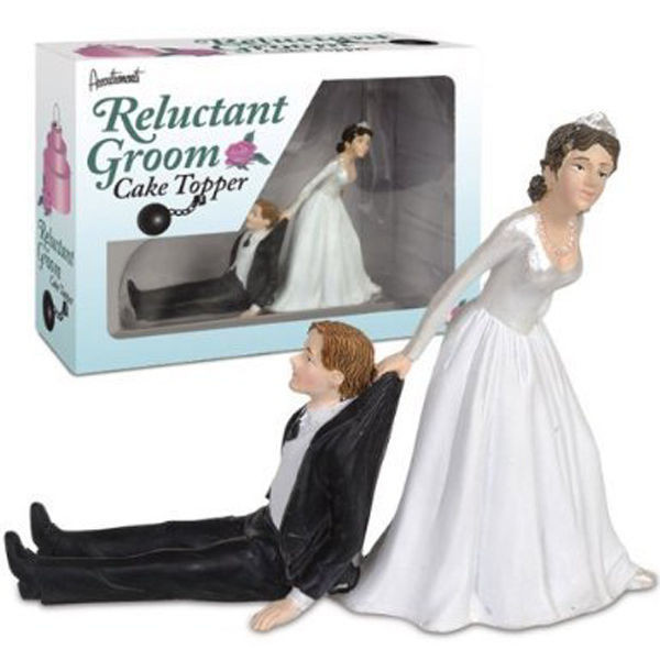 Wedding Gag Gifts
 Reluctant Groom Cake Topper Wedding Day Bride Marriage