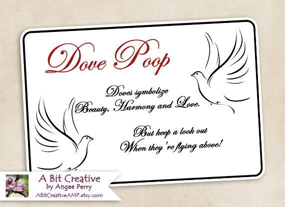 Wedding Gag Gifts
 Dove Poop Wedding Gag Gift Design DIY Printable