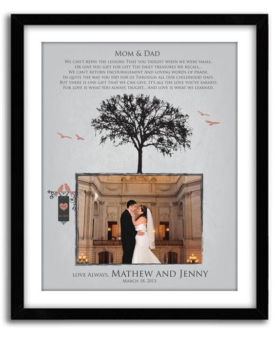 Wedding Gift To Parents
 Parents Thank You Gift Wedding GIft for Parents from Bride