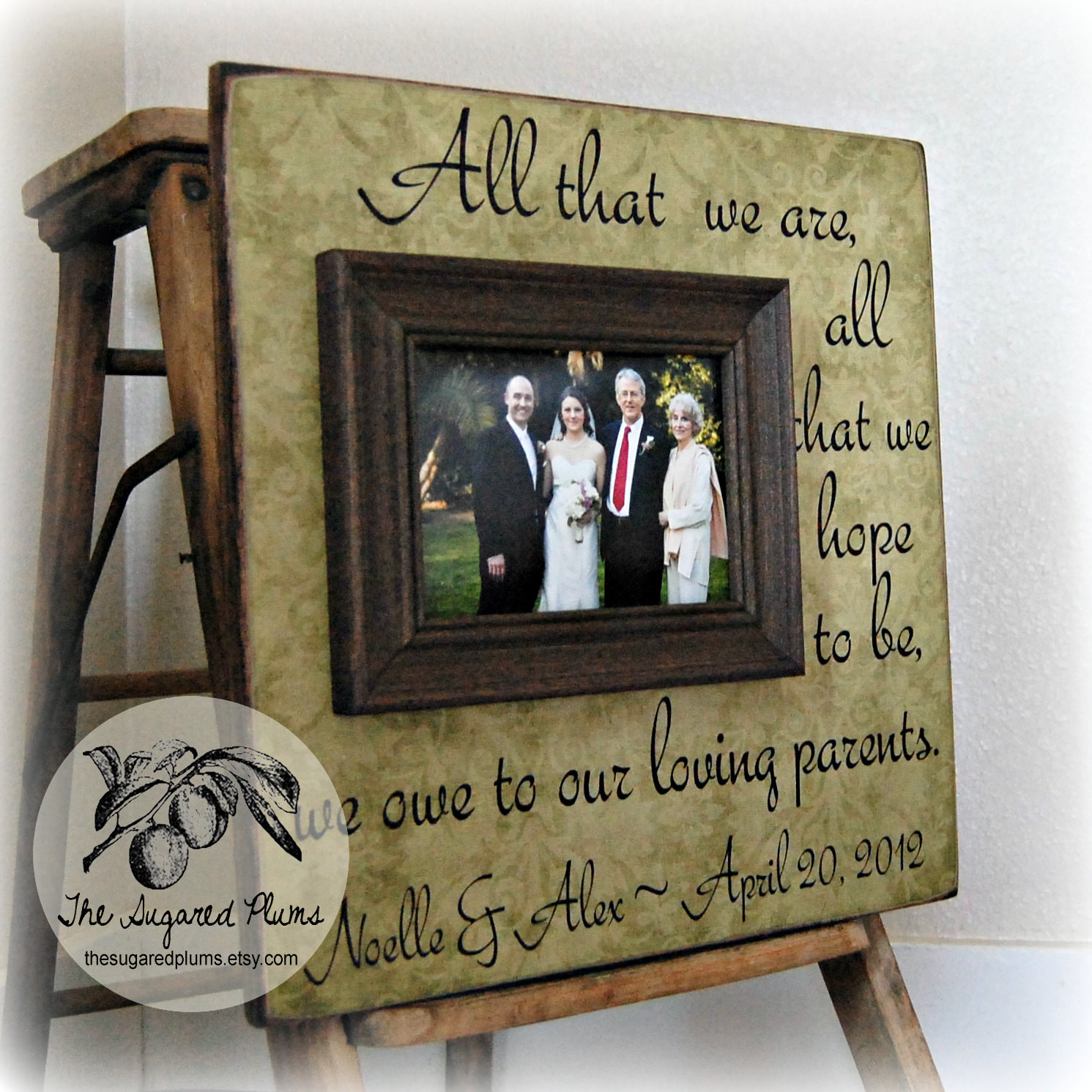 Wedding Gift To Parents
 Parents Thank You Gifts Wedding Personalized Picture Frame