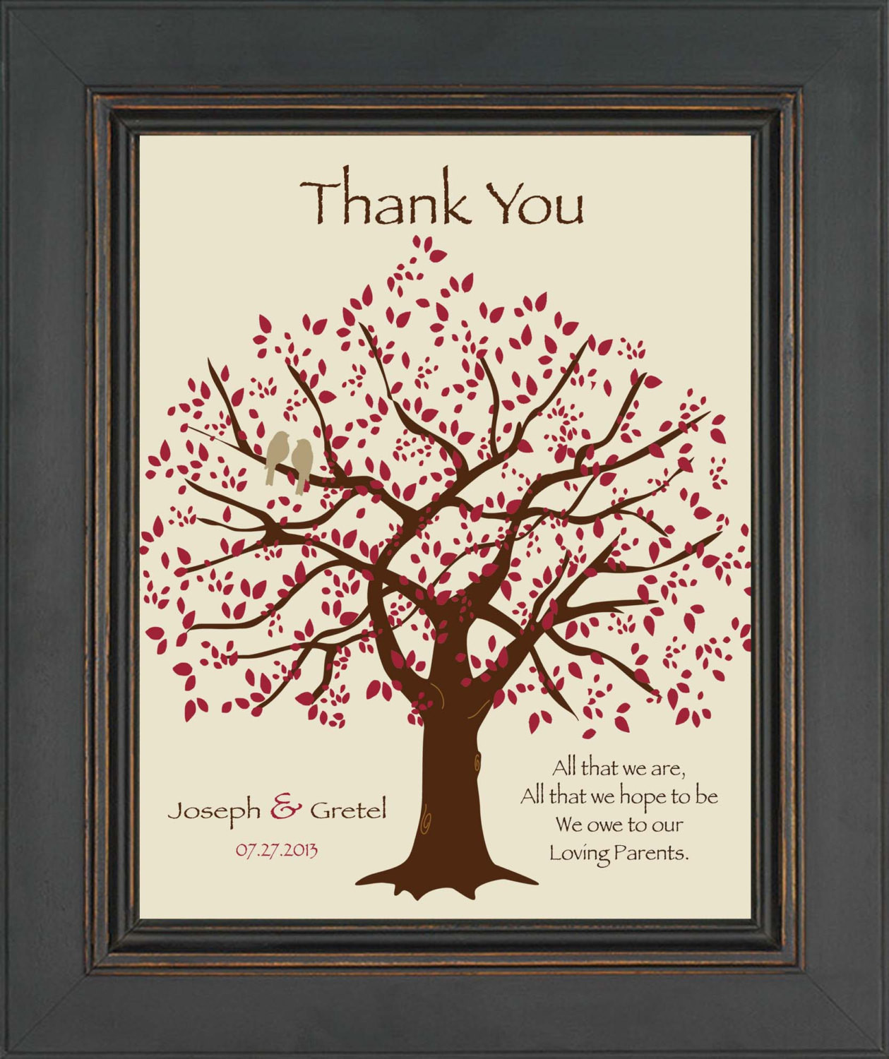 Wedding Gift To Parents
 Wedding Gift for Parents from Bride and Groom Thank you t