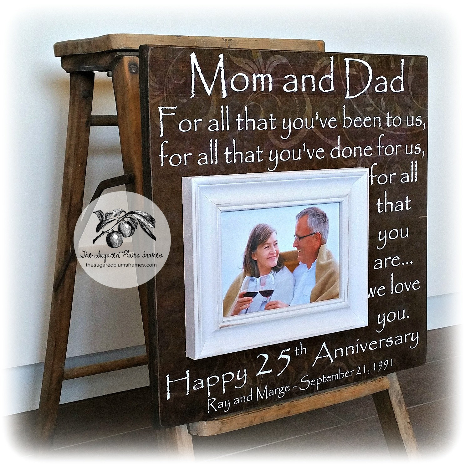 Wedding Gift To Parents
 25th Anniversary Gifts for Parents Silver Anniversary Gift