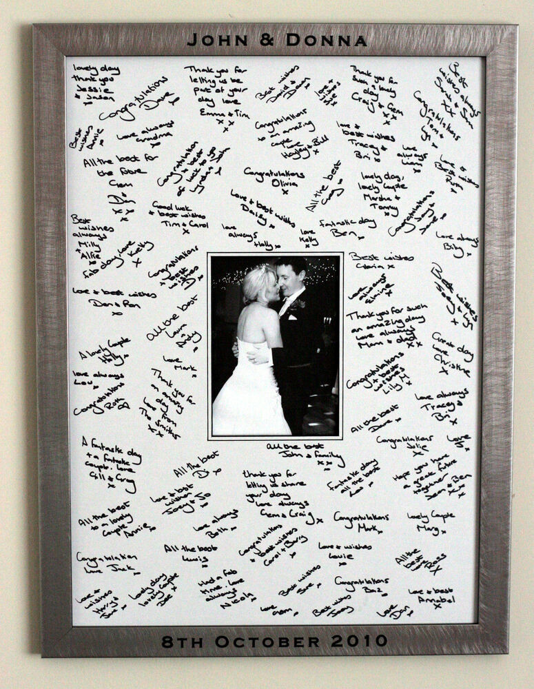 Wedding Guest Book Picture Frame
 Engraved Framed Guest Signing Board Wedding Guest